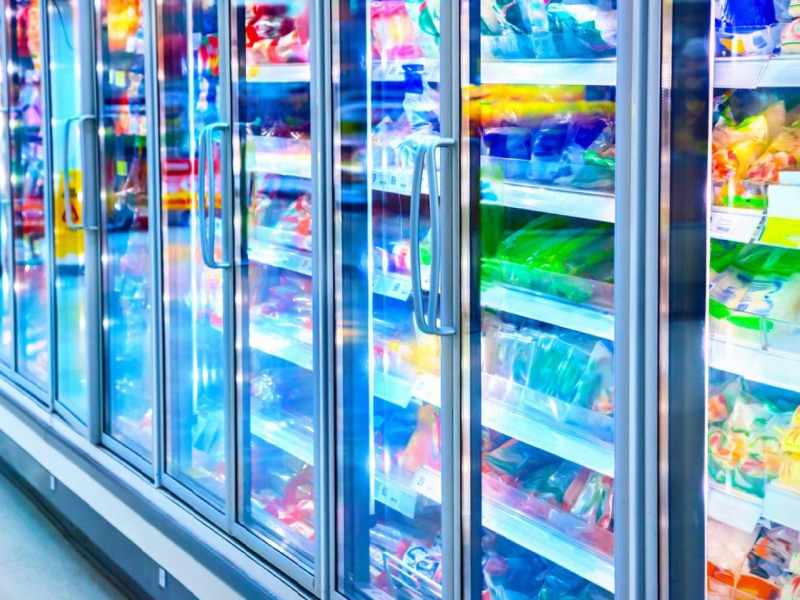 Groceries in freezer